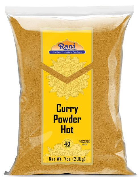 Rani Curry Powder Hot (11-Spice Authentic Indian Blend) 7oz (200g) ~ All Natural | Salt-Free | Vegan | No Colors | Gluten Friendly | NON-GMO | Kos...