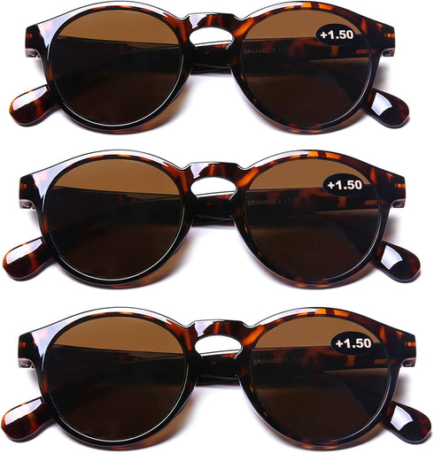 AQWANO 3 Pack Bifocal Reading Sunglasses for Women Men Outdoor Sunglasses Fashion Bifocal Sun Readers with Spring Hinge, 1.0...
