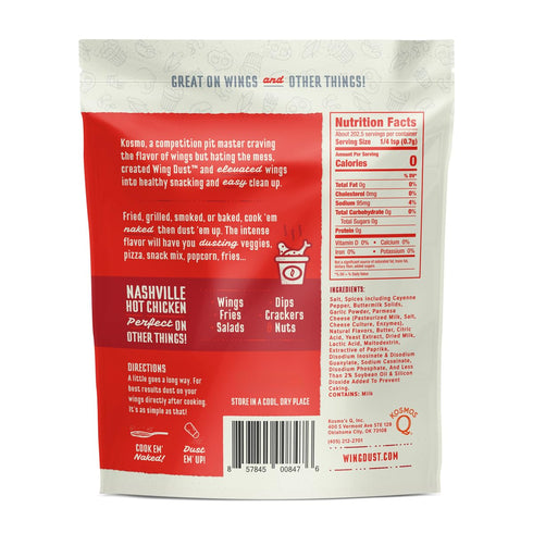 Kosmos Q Nashville Hot Chicken Seasoning Wing Dust, Savory & Spicy Chicken Seasoning For Wings, Fries, Popcorn, Dips, Crackers & More, Dry Rub Dus...