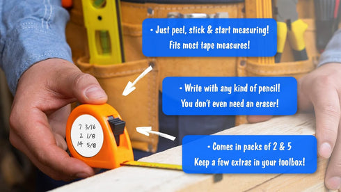 CYCLOPS Erasable Scratch Pads for Tape Measure, Construction, Woodworking Tool - 5 Pads - Write Measurements & Notes - Great Stocking Stuffer, Gif...