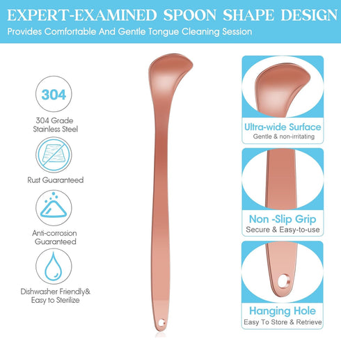 Tongue Scraper for Adults and Kids,100% Stainless Steel Tongue Scraper with Travel Case,4 Shapes,Perfect for Bad Breath & Oral Hygiene,Easy to Use...