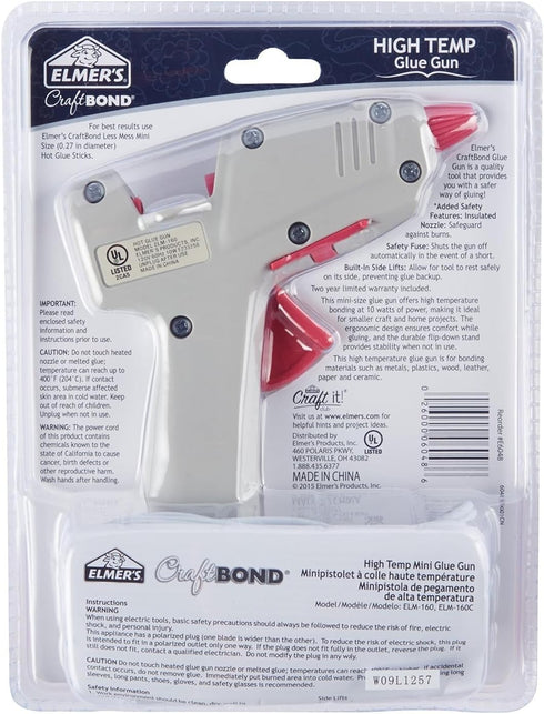 Elmer's Craft Bond High-Temp Mini Hot Glue Gun, 10W (E6048)...