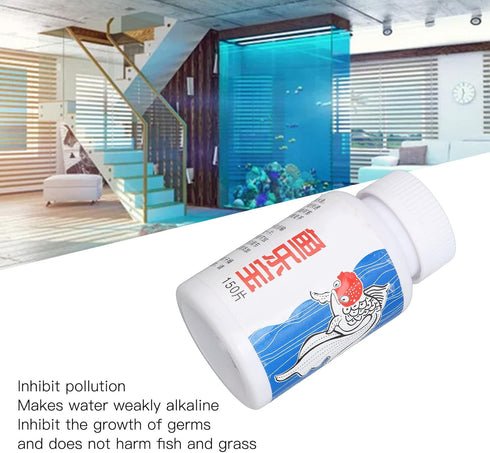 150 Tablets Aquarium Water Conditioner, Professional Water Conditioner Treatment Fish Tank Water Purifier for Aquariums Remove...