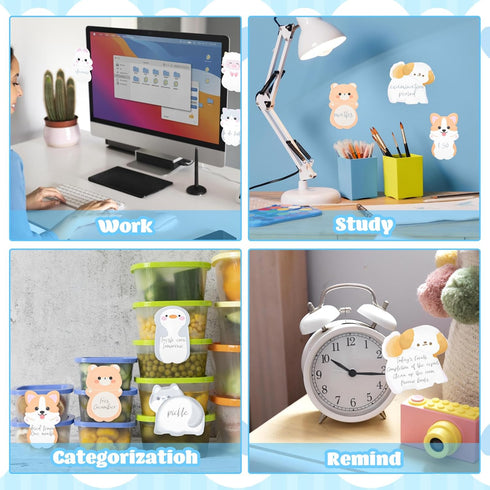 240 Sheets Cute Sticky Notes Cartoon Sticky Notes Animals Shape Sticky Notes Self-Stick Memo Pads Page Markers Flags for School Office Home Studen...