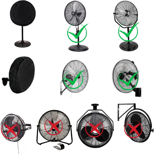 Outdoor Fan Cover, Waterproof & Dustproof Fan Cover Fit for Most 24" & 30" Large Stand up Pedestal Fan and Wall Mount Industrial Fans (Fit 30" Fan...