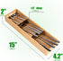 Bamboo Silverware Drawer Organizer, Compact Utensil Organizer, Silverware Organizer Tray Utensil Organizer for Flatware, Cutlery, Spoon and Knives...