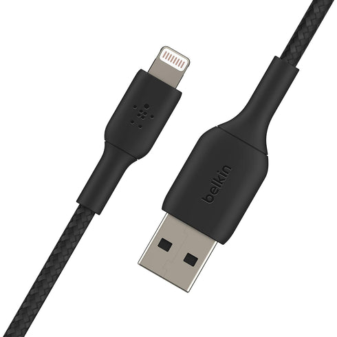Belkin BoostCharge Braided Lightning Cable - 6.6ft/2M - MFi Certified Apple iPhone Charger USB to Lightning Cable 6ft - iPhone Cable - iPhone Char...