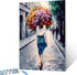 Lady Holding Bouquet Oil Painting Paint by Number Kits 16 x 20 inch Canvas Woman Walk on Street Graffiti DIY Painting for Kids Students Adults Beg...