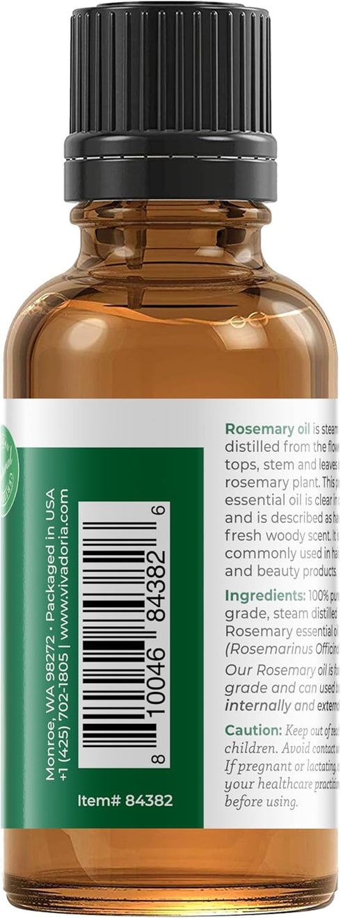 Viva Doria 100% Pure Moroccan Rosemary Essential Oil, Undiluted, Food Grade, 30 mL (1 Fluid Ounce)...