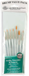Royal & Langnickel RSET-9158 Royal Zip N' Close Gold Taklon Clear Acrylic Handle Detail Brush Set, 10.5 x 3.9 x 0.5, Multicolor, 7-Piece...