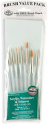Royal & Langnickel RSET-9158 Royal Zip N' Close Gold Taklon Clear Acrylic Handle Detail Brush Set, 10.5 x 3.9 x 0.5, Multicolor, 7-Piece...
