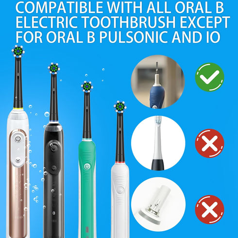 Replacement Brush Heads Fit for Braun Oral b, Compatible with Oral-B Pro 1000/2000/3000/5000/6000 Smart and Genius Electric Toothbrush, 12 Pcs, Bl...