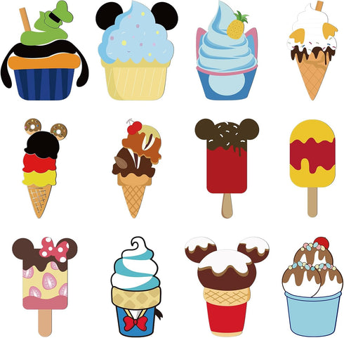12PCS Summer Mouse Cruise Door Magnets Stickers Fridge Refrigerator,Cute Ice Cream Magnet Car Door Fridge Magnet Sticker Whiteboards for Holiday K...