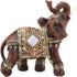 Feng Shui Wood Grain Elegant Elephant Statue 5.5 (H) Thai Elephant with Trunk Facing Upwards Collectible Figurine Sculpture Decoration Statue Weal...