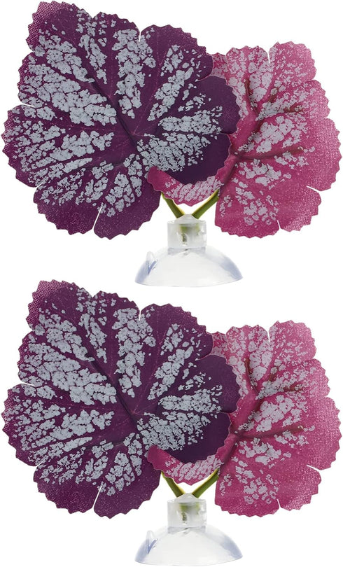 POPETPOP Betta Leaf 2pcs Beta Fish Leaf Bed Aquarium Purple Plant Leaf Hammock Suction Cup Fish Tank Betta Fish Leaf Lounger Landscape Decoration ...