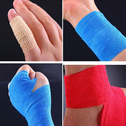 ESUPPORT 1 Inches X 5 Yards Self Adherent Cohesive Wrap Bandages Adhesive Wounds Strong Elastic First Aid Tape for Sport Wrist Ankle 10 Count...