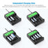 POWXS Universal Lithium 18650 Battery Charger for 3.7V Li-ion 18650 26650 18490 17670 17500 22650 21700 20700 18350 16340 RCR123A 14500, AA AAA & ...