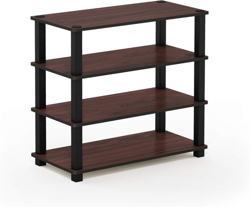 Furinno Turn-S-Tube 4-Tier Shoe Rack, Dark Cherry/Black...