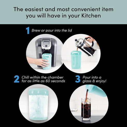HyperChiller HC2AS Patented Iced Coffee/Beverage Cooler, NEW, IMPROVED,STRONGER AND MORE DURABLE! Ready in One Minute, Reusable for Iced Tea, Wine...