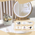 360°Rotating Makeup Organiser Brush Holder, Milky White Cosmetic Organisers with 5 Compartments, Multifunctional Skincare Storage Perfume Jeweller...