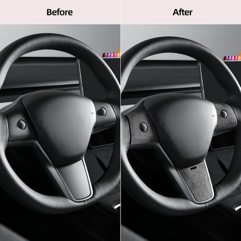 Steering Wheel Wrap Kit Sticker,for Tesla Model 3 / Y,Steering Wheel Protector Decoration Accessories (Black)...
