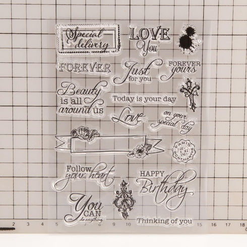 Love Words Clear Stamps for Card Making Blessing Words Transparent Silicone Stamp DIY Scrapbooking Supplies Embossing Paper Card Album...