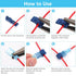 120 Pcs Quick Splice Wire Terminals, Male & Female Blue T-Tap Self-Stripping Quick Splice Connectors, Nylon Fully Insulated Quick Disconnects Kit ...