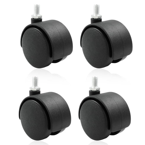 4 Pack 2 Inch Caster Wheel Replacement, M8 Office Chair Caster Wheel, Universal Standard Size Furniture Wheel Without Locking Braking Threaded Scr...