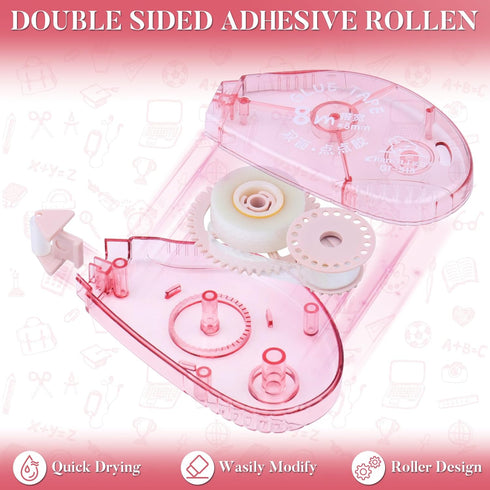 4 Pack Double Sided Tape Roller,Scrapbook Supplies,Glue Tape for Scrapbooking,Double-Sided Adhesive Tape Runner for Scrapbooking,Gift Wrapping Pho...