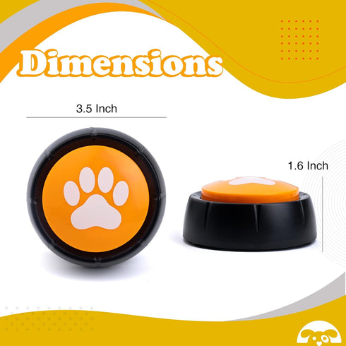 PetnBeyond Dog Talking Buttons - Communication Starter Pack, 4 PCS Dog Training Buttons, 30 Second Record Button for Pet Voice Training, Speaking ...