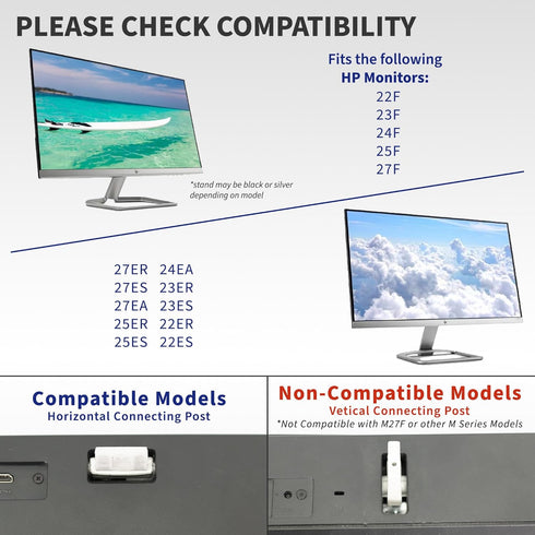 VIVO Quick Attach VESA Adapter Designed for HP Monitors 27er, 27es, 27ea, 25er, 25es, 24ea, 24es, 23er, 23es, 22er, 22es, 22f, 23f, 24f, 25f, 27f,...