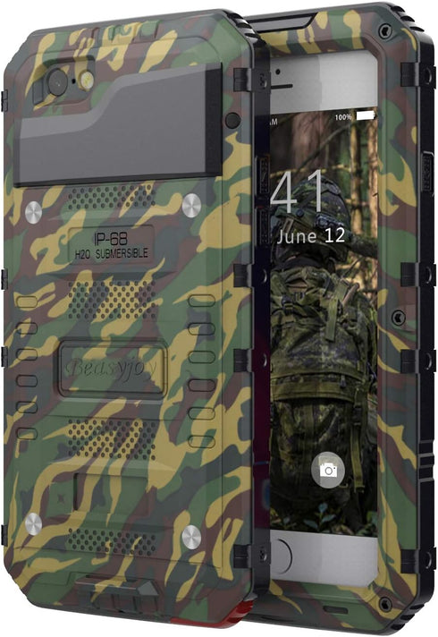 Beasyjoy for iPhone 7 Plus Case for iPhone 8 Plus Metal Case Heavy Duty with Screen Full Body Waterproof Shockproof Tough Rugged Hybrid Military G...