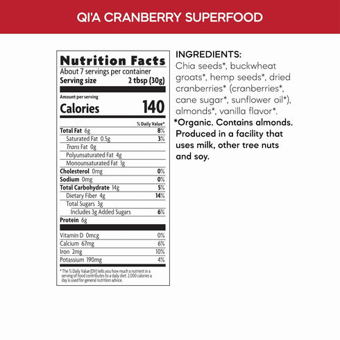 Nature's Path Organic Superfood Cranberry Vanilla Chia, Buckwheat & Hemp Breakfast Topper Cereal, 7.9 oz (Pack of 1), Gluten Free, Non-GMO...