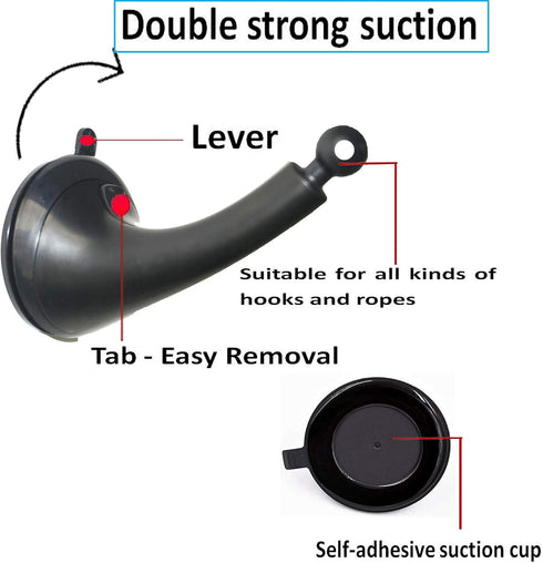 Pmsanzay Strong Window Suction Cups Hanger Hook for Bird Feeders and Wind Chimes, Pet Water Drinker Dispenser Cage, Bird House Feeder Hanging Brac...