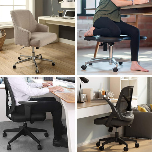 2 Pcs Fix Sinking Office Chair,304 Stainless Steel Office Chair Saver Adjustable Height Chair Saver Kit with Hexagon Wrench&Leather Pads Support f...