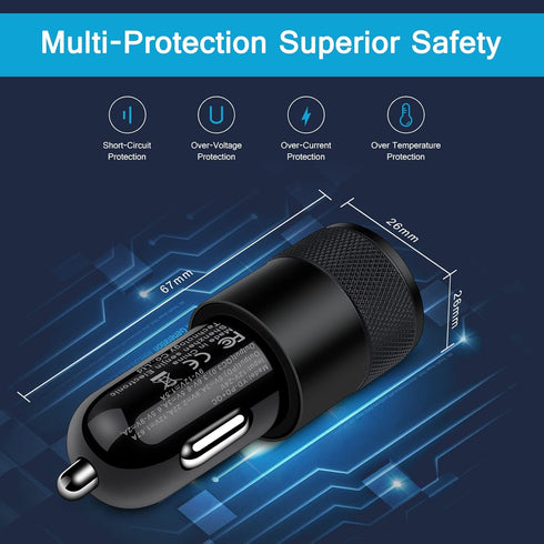 USB C Car Charger 38W Fast Charging Car Adapter 2-Port PD&Quick Charger Cigarette Lighter Type C Car Plug Compatible iPad Air 5th/4th Generation, ...
