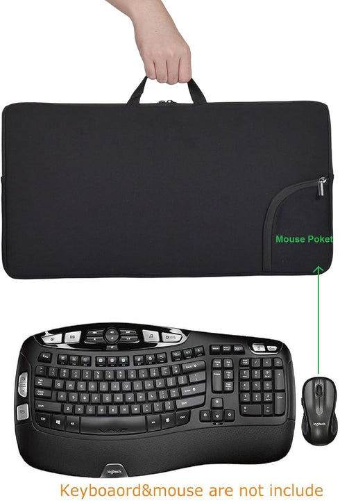 Portable Shockproof Dustproof Neoprene Keyboard and Mouse Case bag, Perfect for Logitech MK570/MK550 Wireless Wave K350 Keyboard and Mouse Combo...