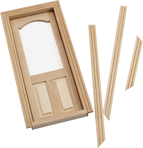 AUEAR, 1:12 Dollhouse Miniature Furniture Unpaint Wooden Doors for DIY Scene Doll Home Furniture Craft (2 Panel Style A)...