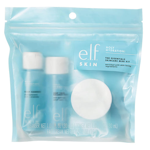 e.l.f. Skin Holy Hydration! The Essentials Mini Kit, Cleanser, Toner & Moisturizer for Hydrated & Balanced Skin, TSA-Friendly Sizes...