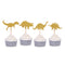 24 Counts Gold Glitter Dinosaur Cupcake Toppers Kid's First Birthday Party Decorations...