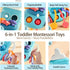 Baby Sensory Montessori Toy for 6-12-18 Months Babies, Food Grade Silicone Pull String Teething Toy for 1 2 3 Year Old, Sensory Activity Toys for ...