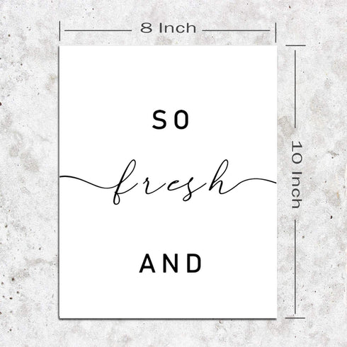 So Fresh and So Clean Clean Bathroom Quotes and Sayings Art Prints Set of 2 Bathroom Decor Laundry Room Wall Art Decor, 8 x 10 Inches Shimmer Art ...