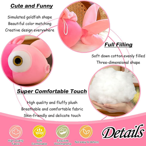 Goldfish Stuffed Animal Fish Plush Pink Cute Fish Toy for Girls Boys, 13.78 inch...