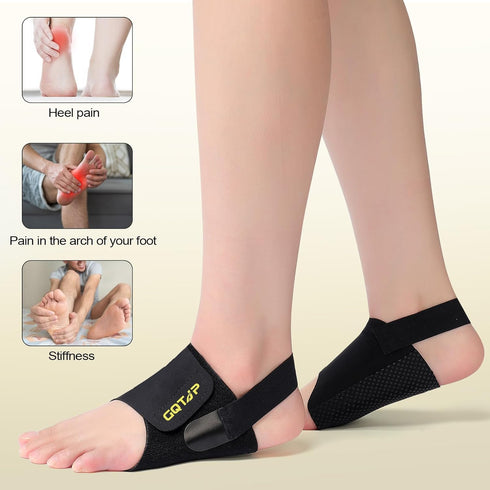 Arch Support Inserts for Plantar Fasciitis Relief, Upgrade Unisex Adjustable Arch Support Bands with Buil-in Orthotics, Foot Arch Support for Pain...