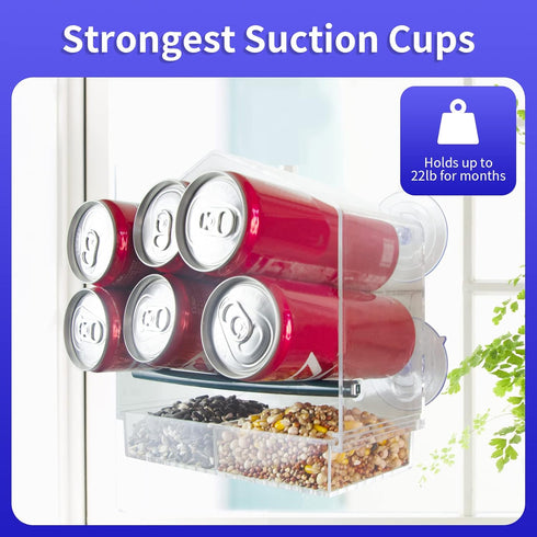 Window Bird Feeder with 4 Extra Strong Suction Cups, Large Outdoor Bird House for Cardinals Bluebird Chickadees etc....