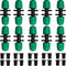 Drip Irrigation Fittings, 10 Pcs Lock Barbed Tee for 1/2 to 1/4 Inch Vinyl Tubing, Drip Line Parts 6-Way Tees Irrigation Connectors for Drip Sprin...