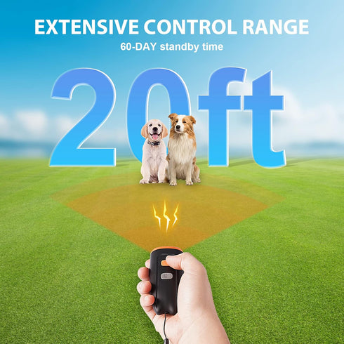 Ultrasonic Dog Barking Control Device, Anti Barking Device Dog Barking Silencer with LED Light, 3 Training Modes Dog Bark Deterrent Devices 20ft R...