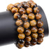 LPBeads 80Pcs Polished 10mm Round Natural Yellow Tiger Eye Gemstone Loose Beads with Stretch Cord for Jewelry Making Bracelets...