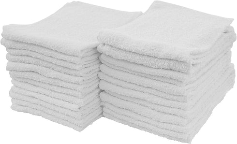 S&T INC. Multipurpose Cotton Terry Cleaning Towels for Home, Car, Automotive, and Garage Cleaning Supplies, 14 Inch x 17 Inch, White, 24 Pack...
