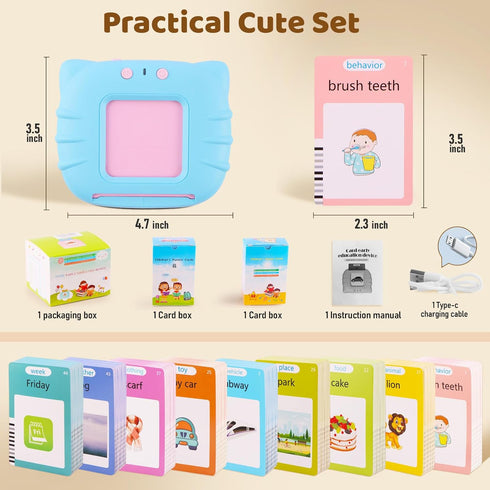 Talking Flash Cards for Toddlers 2-4 Years, 510 Sight Words, Autism Sensory Toys for Autistic Children,Learning Montessori Toys, Educational Presc...